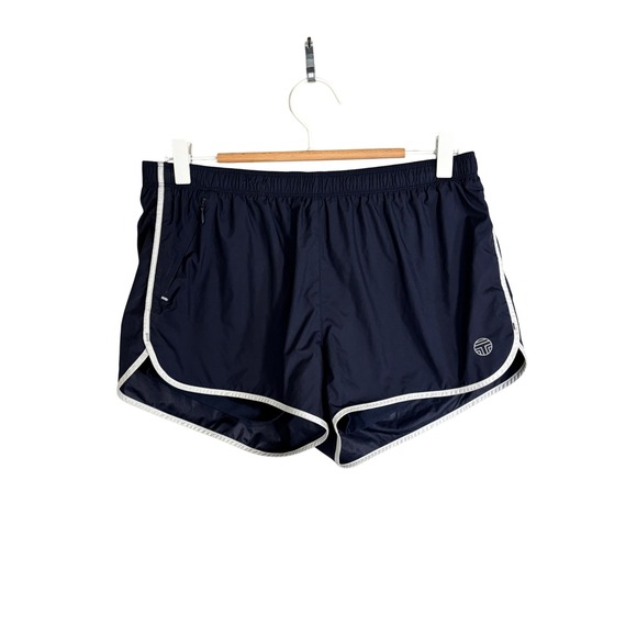 Tory Sport Running Shorts‎ Athletic Gym Workout Navy Blue White Trim M - Picture 1 of 6